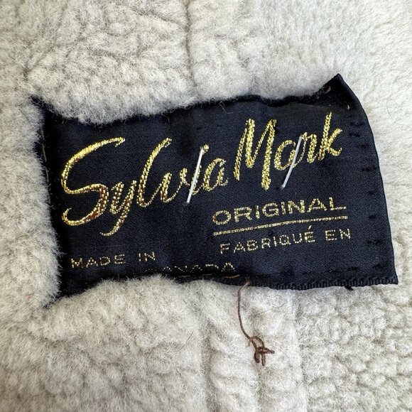 Vintage 70's Shearling Sheepskin Coat Womens Medium Brown Boho Hipster Ranch - Picture 12 of 12